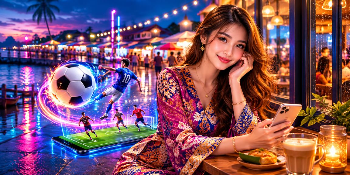 Suasana taruhan bola sepak langsung Malaysia di platform myhr2u dengan motif batik